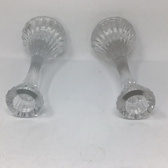Mikasa Park Lane Lead Crystal Candle Holders 8” Tall Set of 2 - Picture 4 of 7